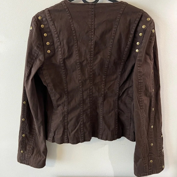 Women’s Laundry Shelli Segel Brown Lightweight Studded Jacket size 0 - Picture 2 of 3